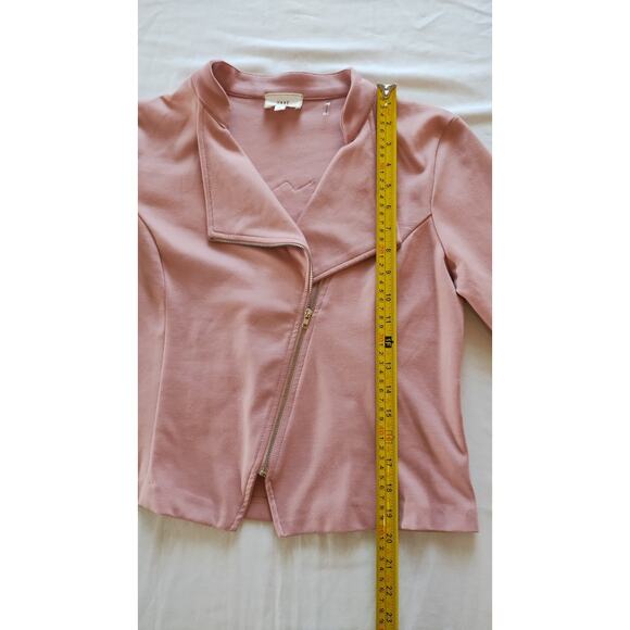 Pink women jacket with zip asymmetrical Embroidered Back size large - Picture 11 of 14